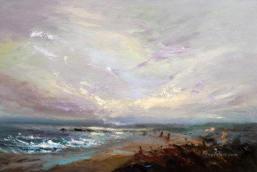 Día ventoso Paisaje marino abstracto de Gower Pinturas al óleo